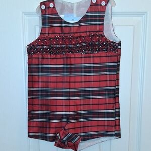 Bella Bliss Red Plaid Sleeveless Romper